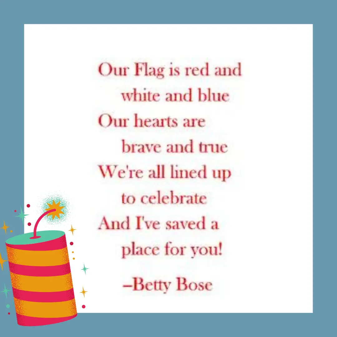 4th of July poem with magnet frame