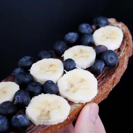 blueberries and banana slices 