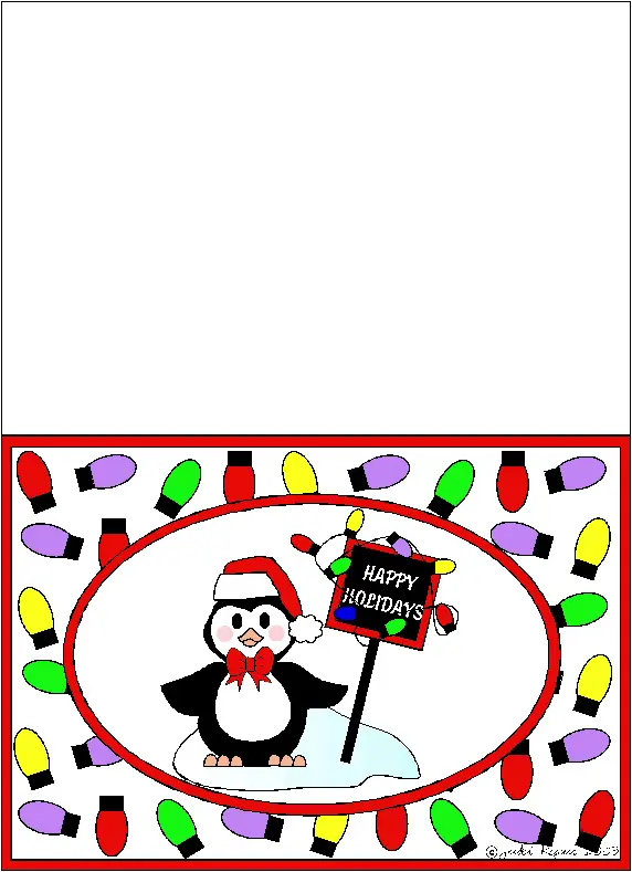 Christmas Card Homemade penguin
with stocking cap