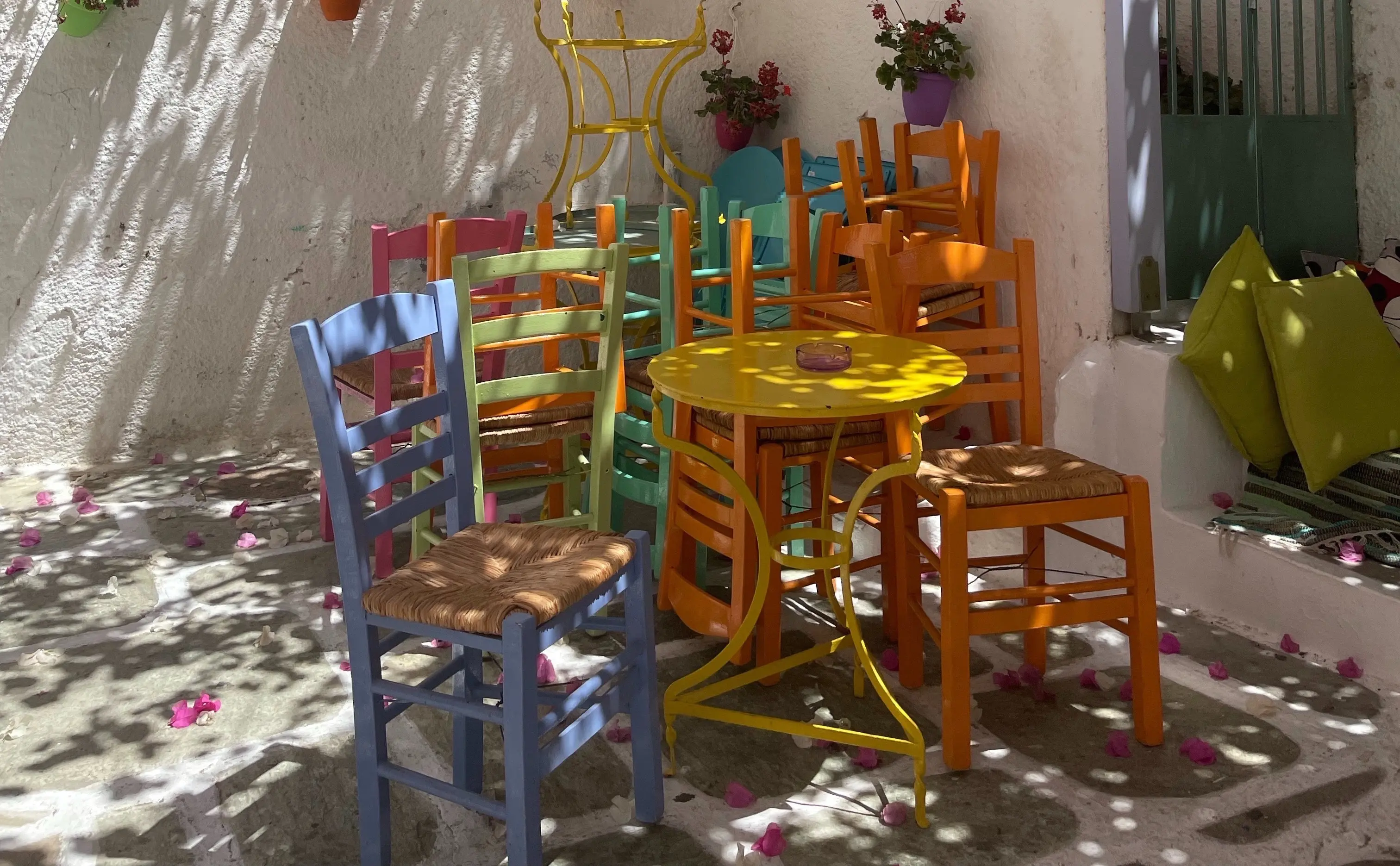 colorful patio chairs