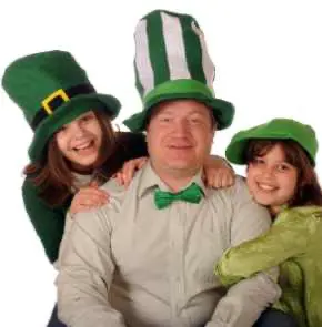 man wearing an shamrock hat