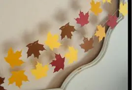 Maple leaves on a string banner