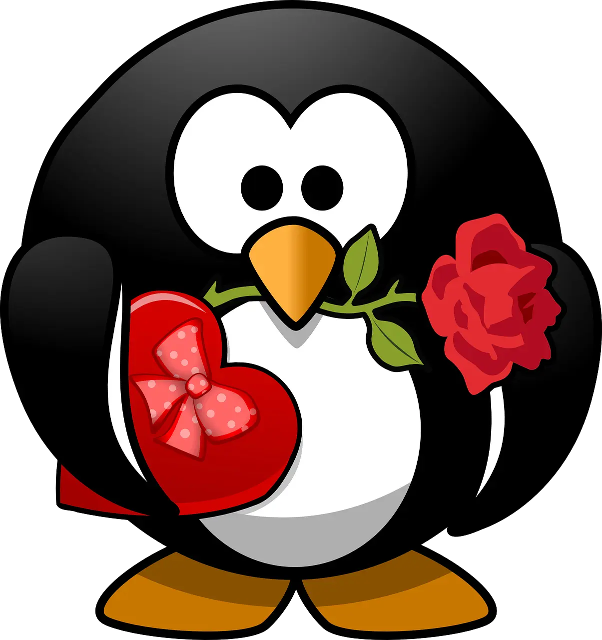 penguin valentine finger puppet