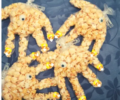 popcorn candy corn hands halloween treat