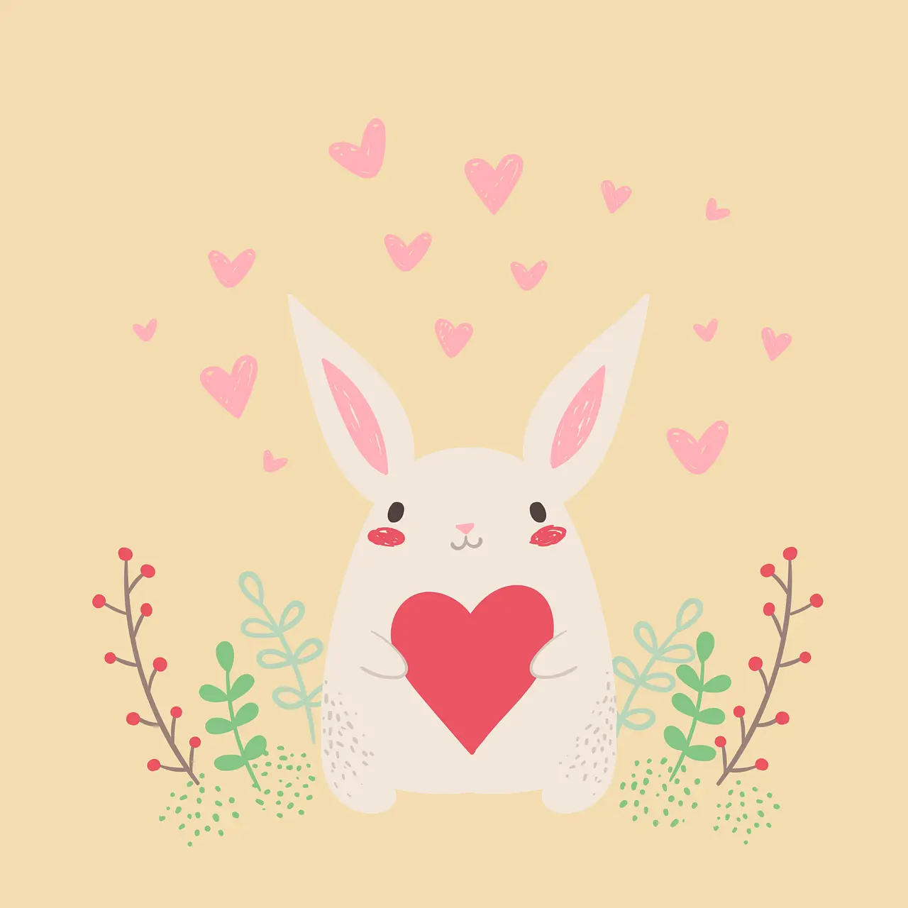 rabbit valentine finger puppet