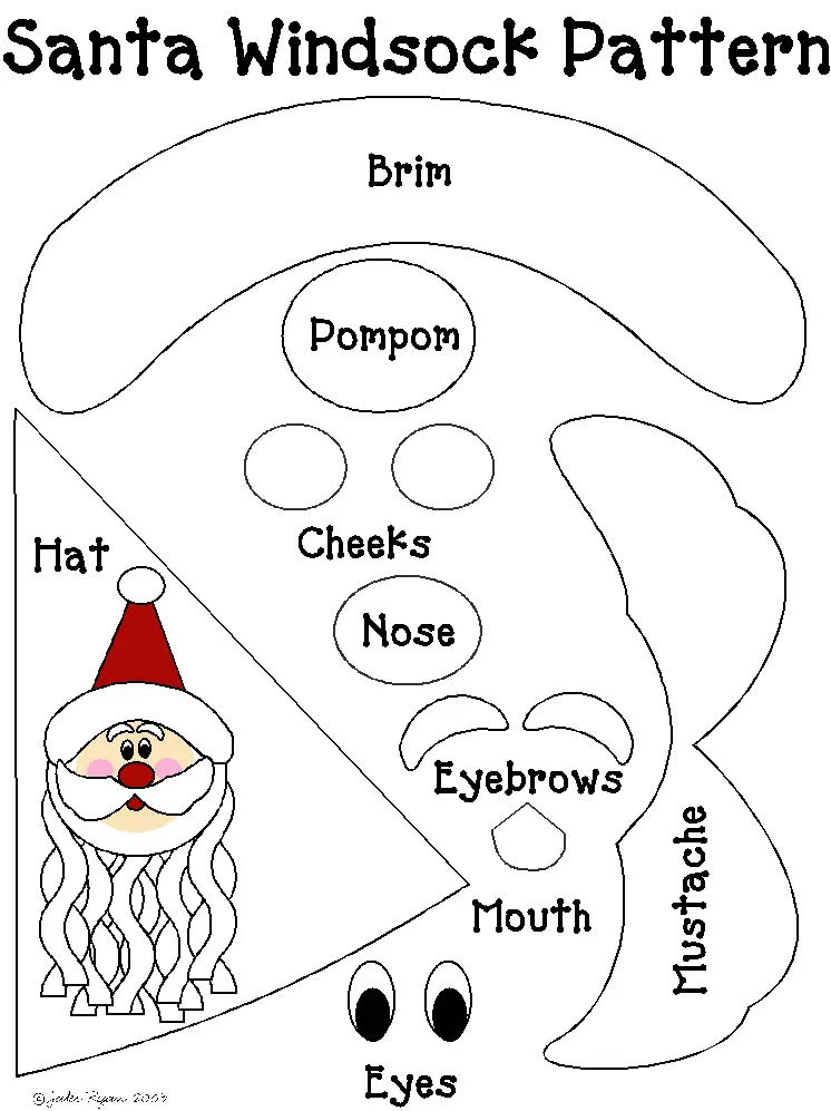 santa windsock pattern template