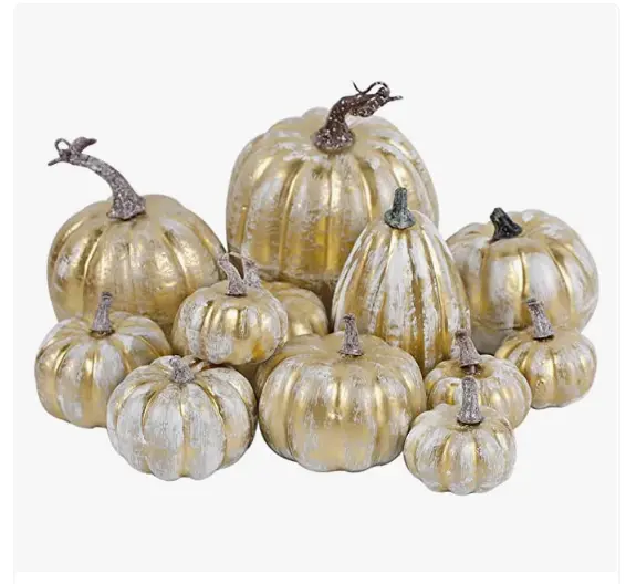 gourds painted silver and gold