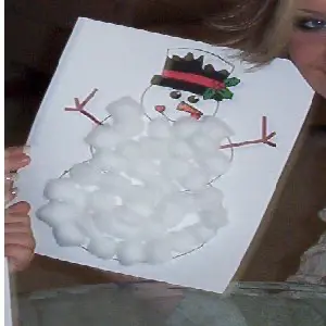 kids crafts cottonball snowman